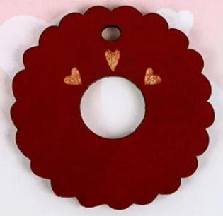 Ruffled Red Thread Drop - Heart in Hand