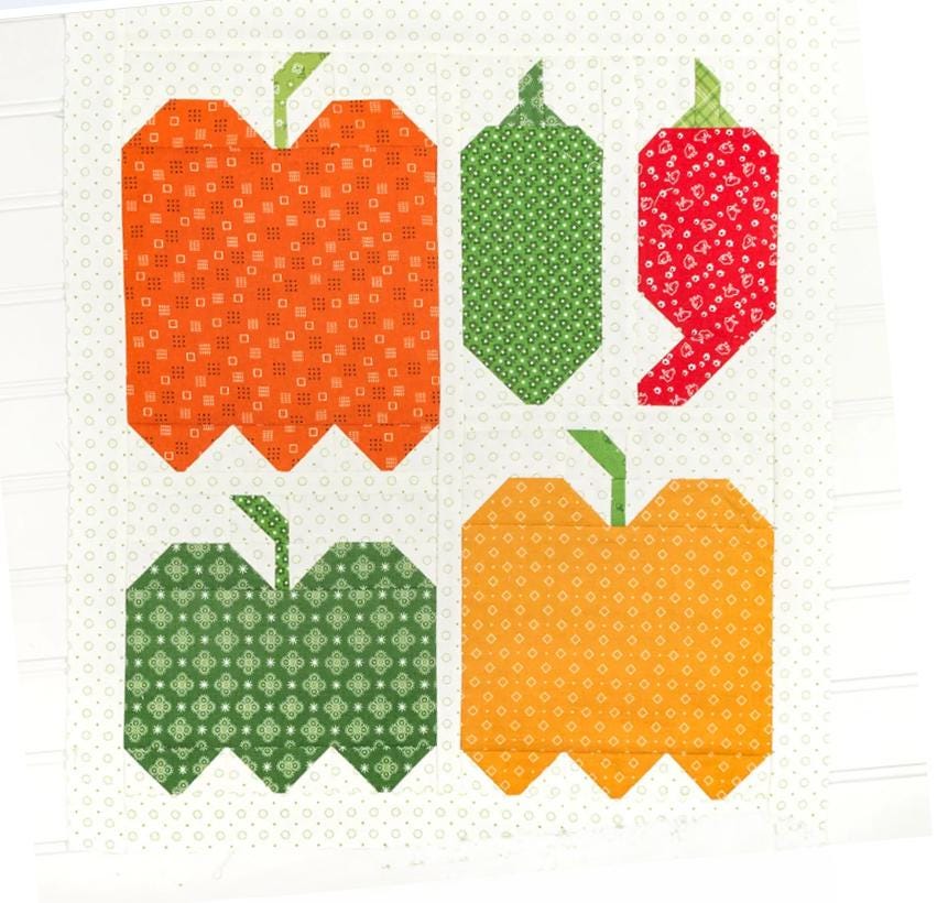 Calico Quilt Seeds Peppers Quilt Pattern - Lori Holt - Bee in my Bonnet