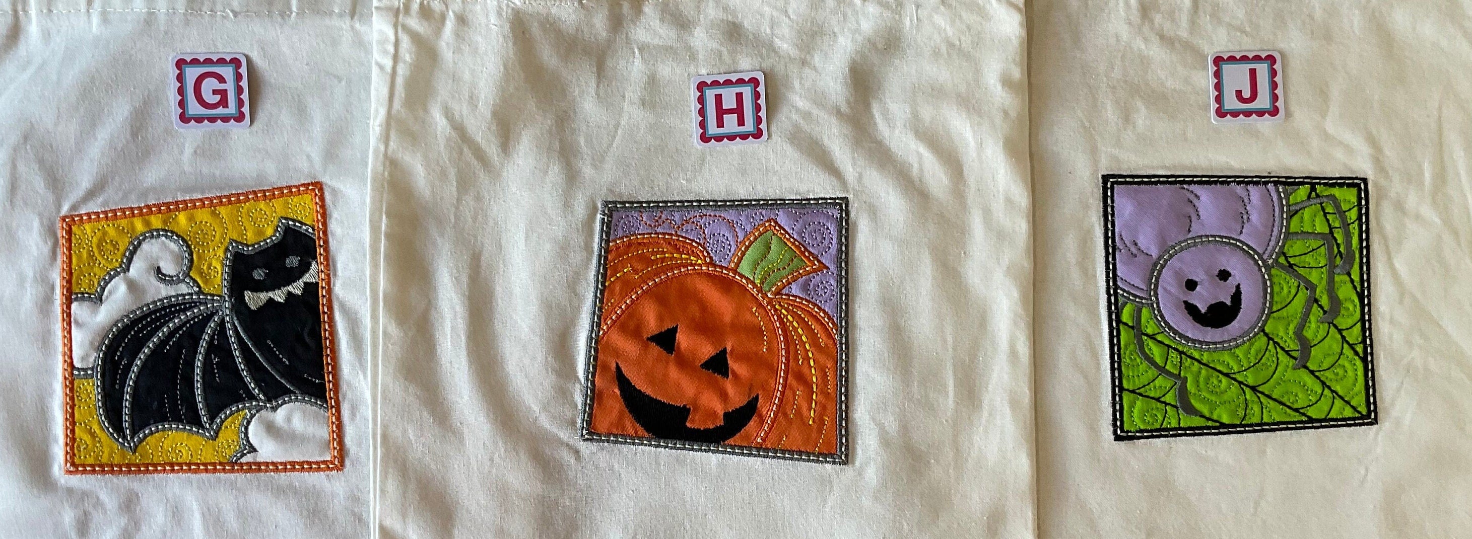Embroidered Halloween Trick or Treat Bags/Gift Bags by Jo