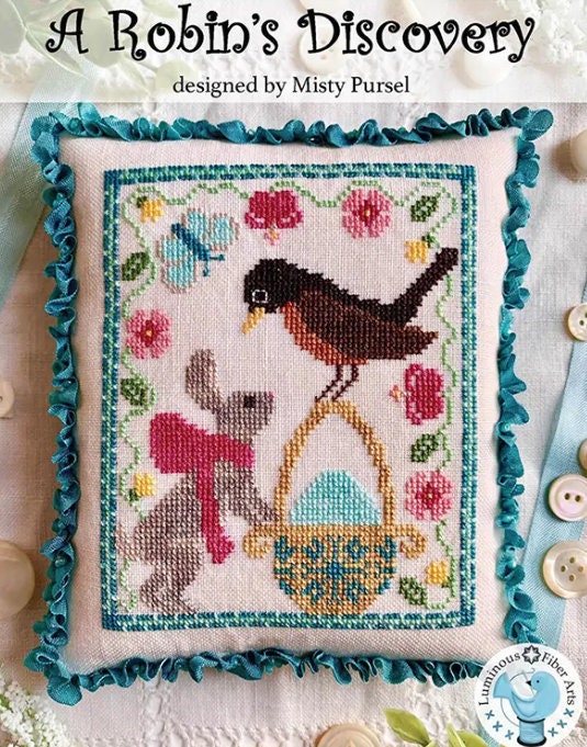 A Robin's Discovery Cross Stitch Pattern - Luminous Fiber Arts