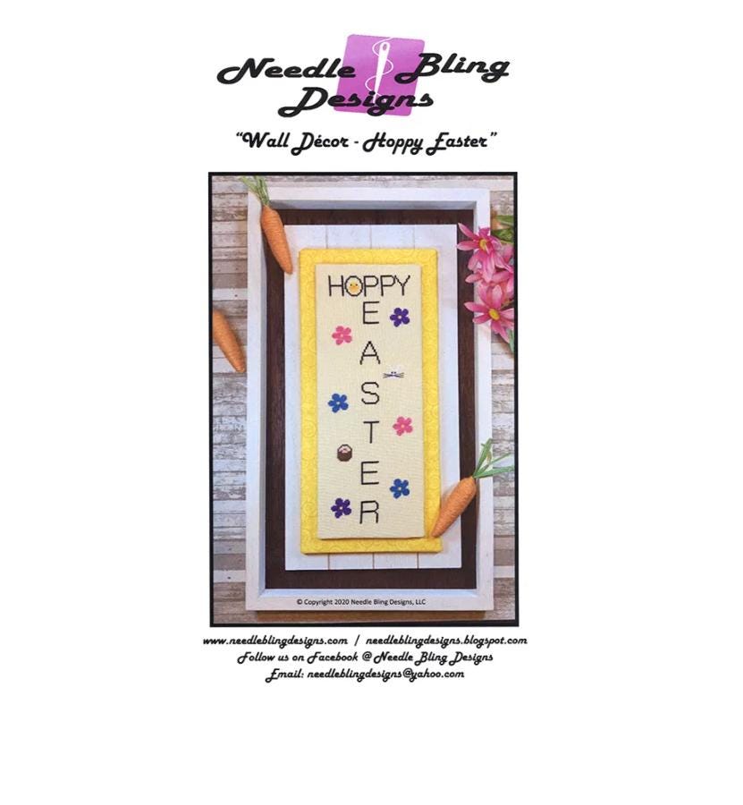 Hoppy Easter Wall Decor Cross Stitch Pattern - Needle Bling Designs