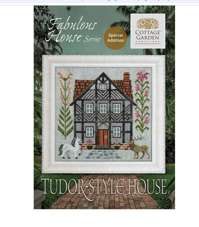 Tudor-style House - Fabulous House Series Cross Stitch Pattern - Cottage Garden Samplings