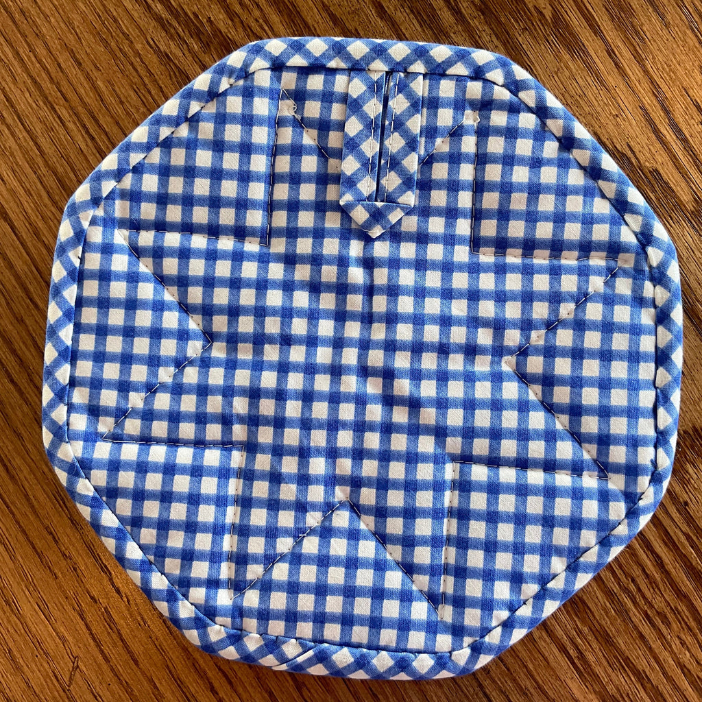Pink Floral Quilted Folded Star Hot Pad/Trivet