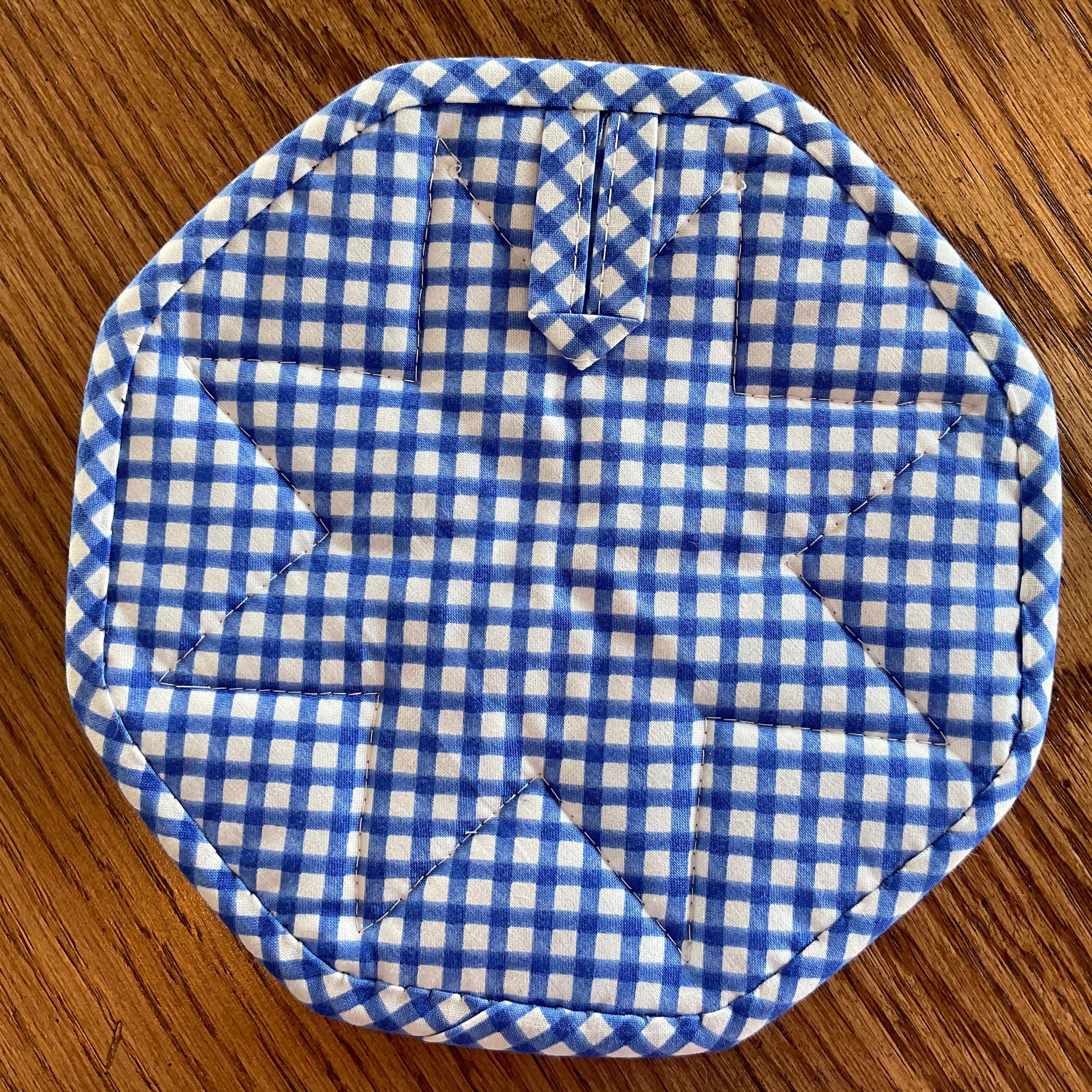 Pink Floral Quilted Folded Star Hot Pad/Trivet