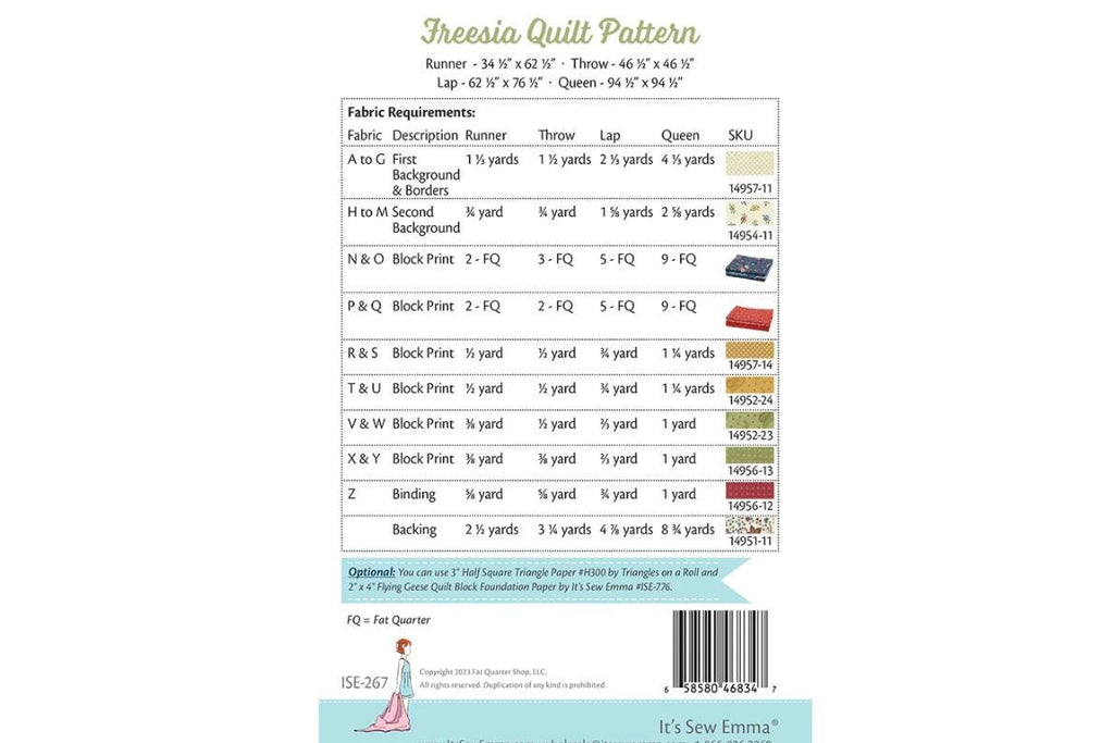 Freesia Quilt Pattern - It's Sew Emma
