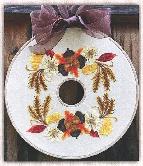 Autumn Wreath Cross Stitch Pattern - Luhu Stitches