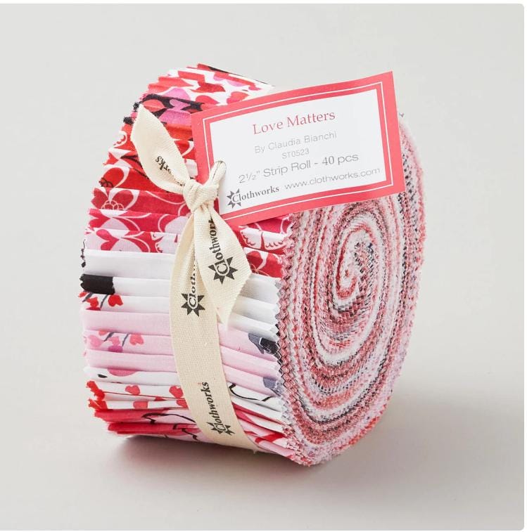 Love Matters Jelly Roll - Clothworks - Claudia Bianchi