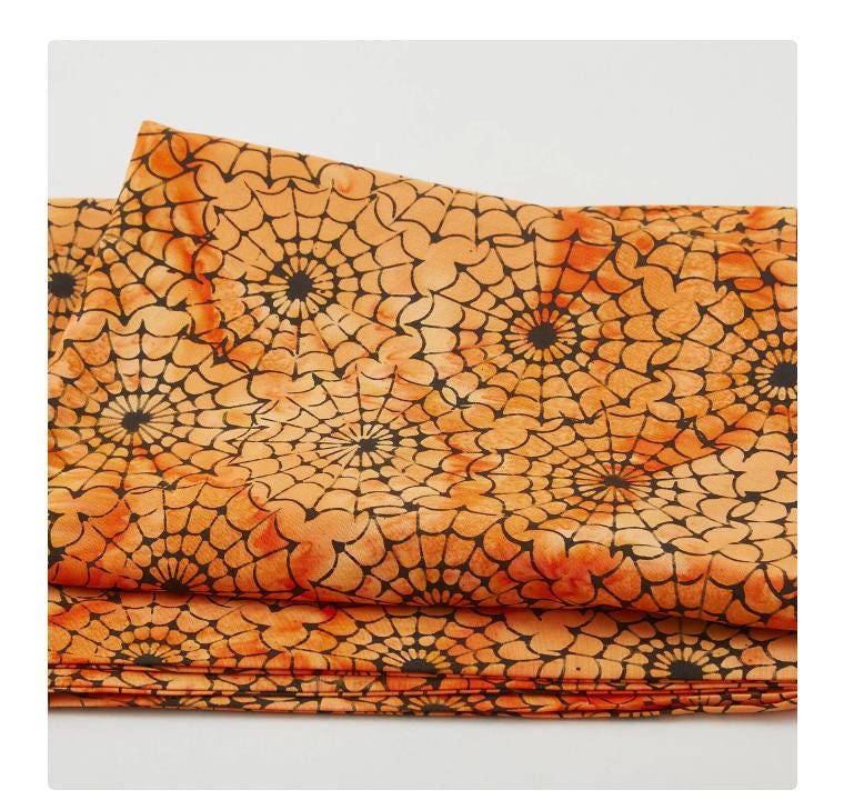 M2 Spiders on Orange Batik 2 yard fabric cut - Island Batiks