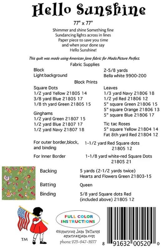 Hello Sunshine Quilt Pattern - American Jane
