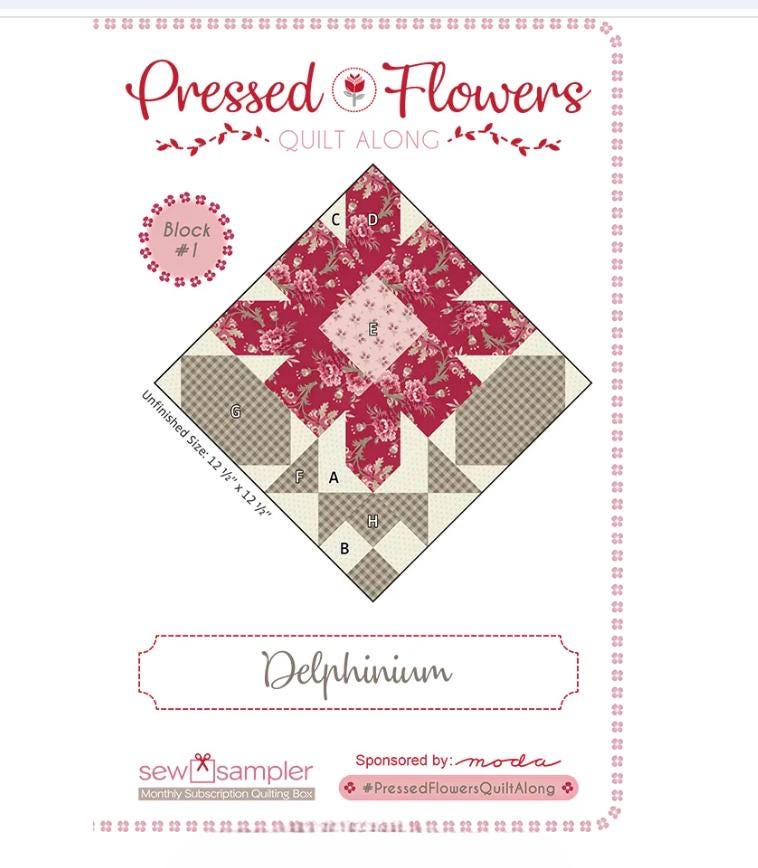 Delphinium Quilt Card  - Sew Sampler