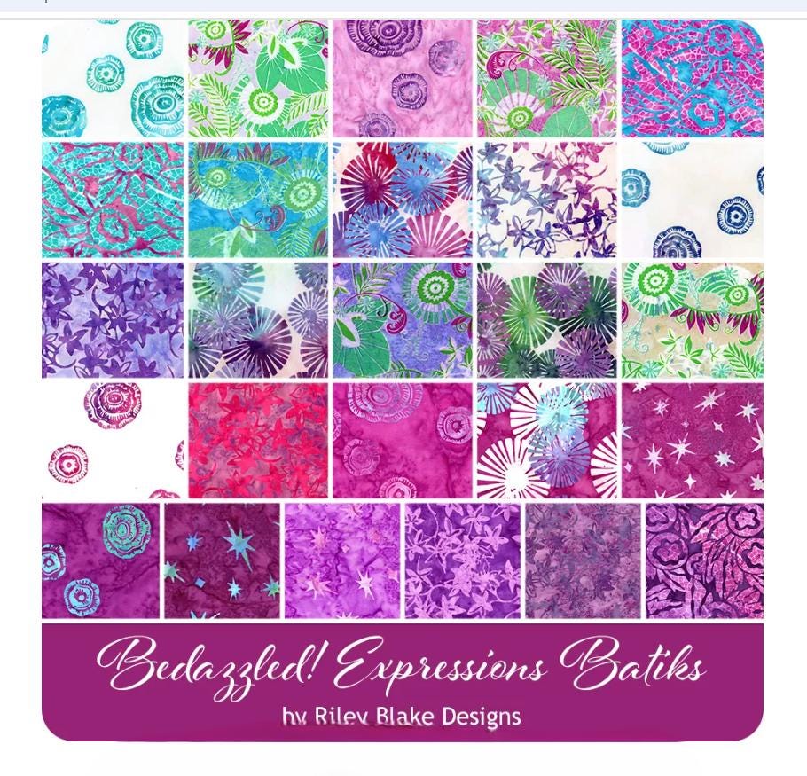 Bedazzled! Expressions Batiks Charm Pack – Pat Fryer - Riley Blake Designs