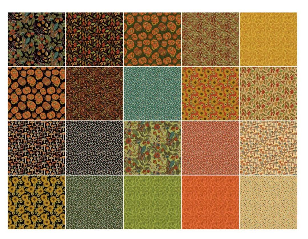 Pumpkin and Spice Charm Pack 42/pkg. - Valentina Harper - Benartex