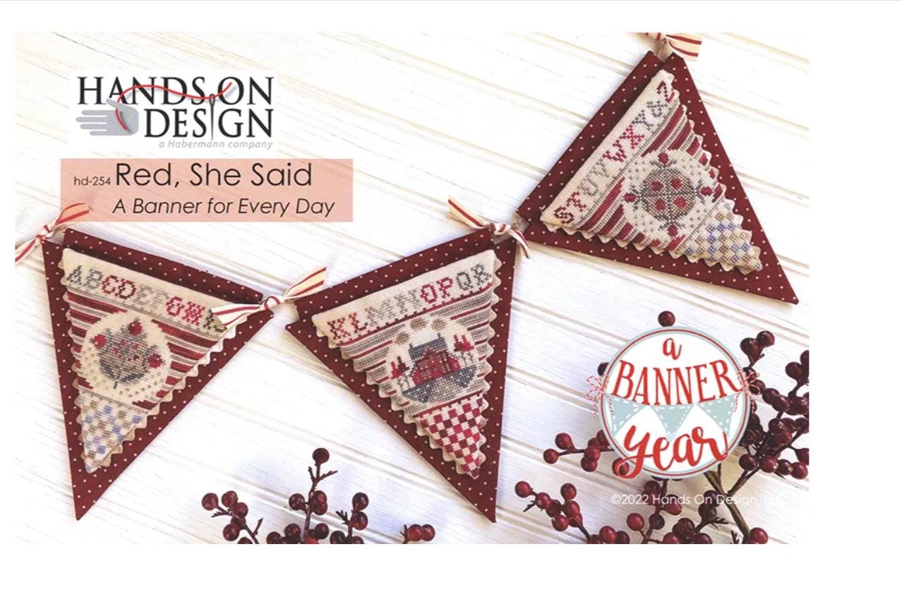 Red, She Said: A Banner for Every Day Cross Stitch Pattern - Hands On Design
