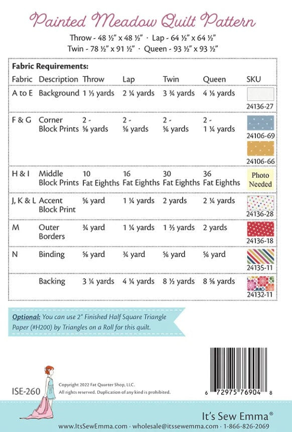 Painted Meadow Quilt Pattern - Krystal Stahl - It's Sew Emma
