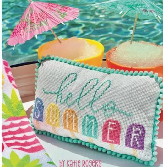 Hello Summer Cross Stitch Pattern - Primrose Cottage Stitches