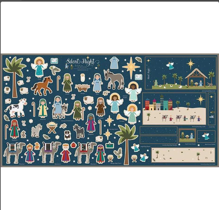 Silent Night Felt Nativity Panel - Jennifer Long - Riley Blake Designs