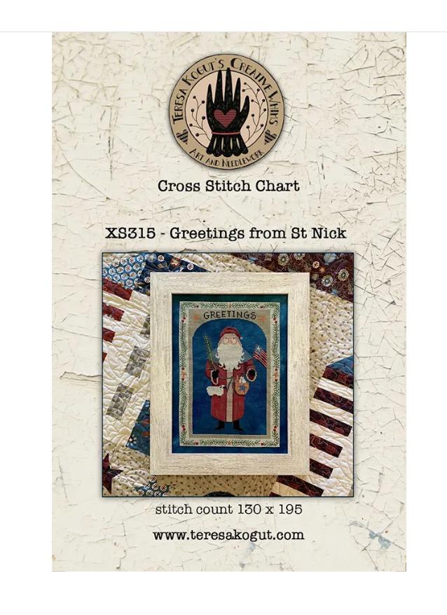 Greetings from St. Nick Cross Stitch Pattern - Teresa Kogut