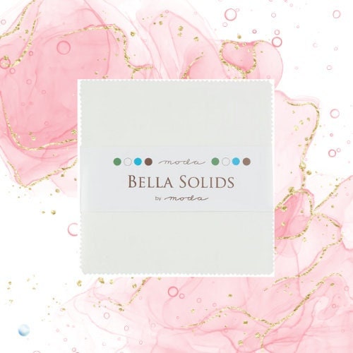 White Bella Solids Charm Pack 42/pkg. by Moda Fabrics