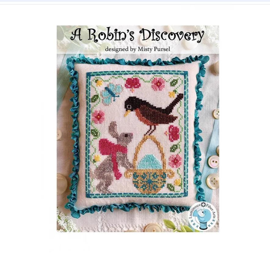 A Robin's Discovery Cross Stitch Pattern - Luminous Fiber Arts