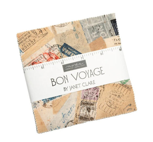 Bon Voyage Charm Pack — 42 Squares — Janet Clare for Moda Fabrics