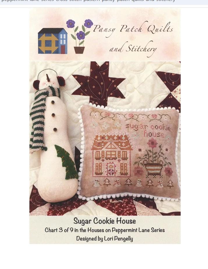 Sugar Cookie House Cross Stitch Pattern - Peppermint Lane Series