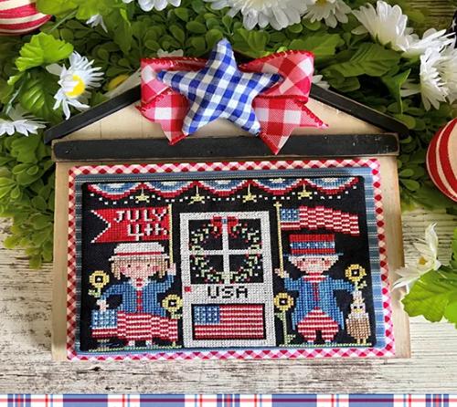 Patriotic Pair aDOORables Cross Stitch Pattern - Stitching with the Housewives