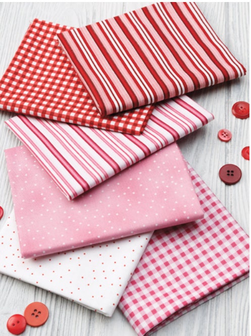 Farmhouse Pink Fat Quarter Bundle 6/pkg. - Debbie Beaves - Robert Kaufman Fabrics