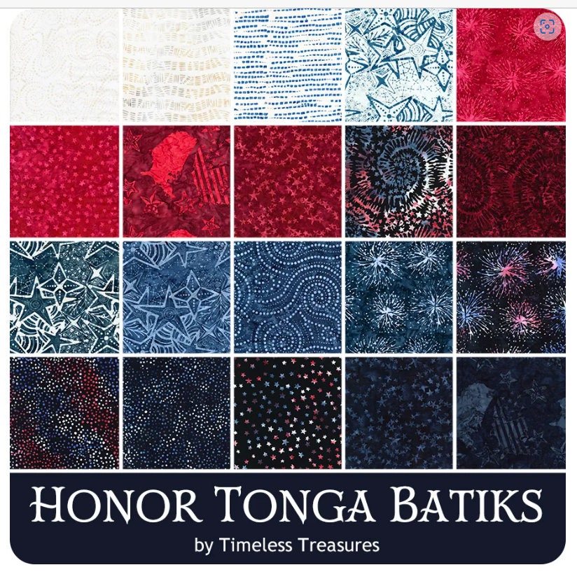 Honor Tonga Batiks Treat Mini Charm Pack - Timeless Treasures Fabrics