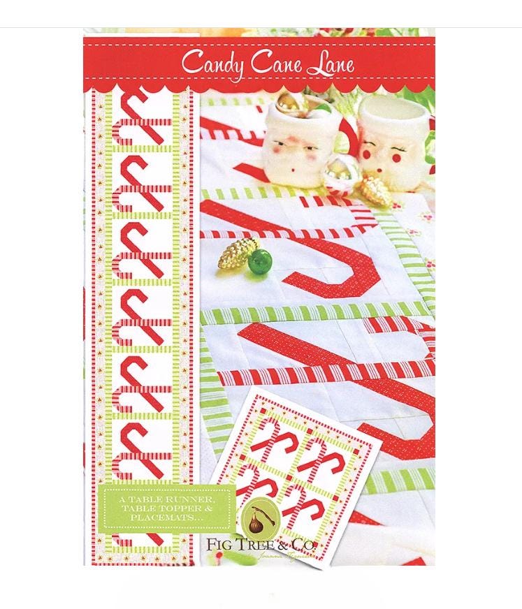 Candy Cane Lane Table Runner Pattern - Fig Tree & Co