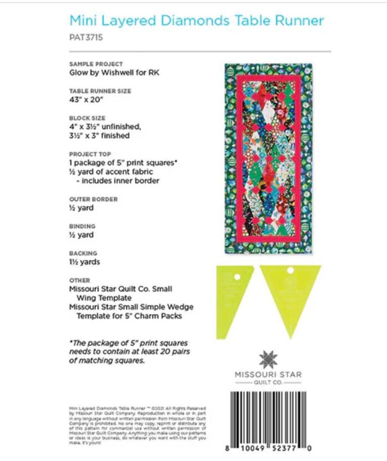 Mini Layered Diamonds Table Runner Pattern - Missouri Star