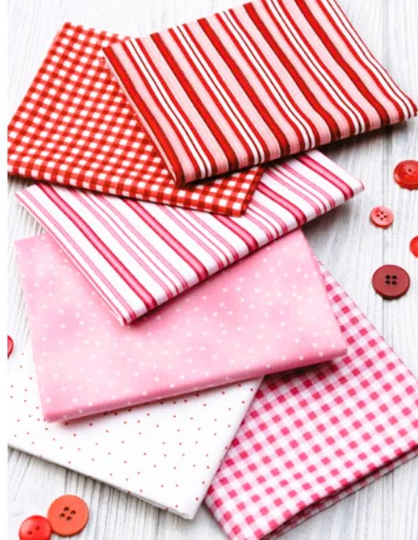 Farmhouse Pink Fat Quarter Bundle 6/pkg. - Debbie Beaves - Robert Kaufman Fabrics