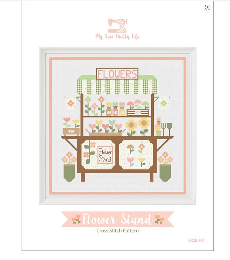 Flower Stand Cross Stitch Pattern - My Sew Quilty Life