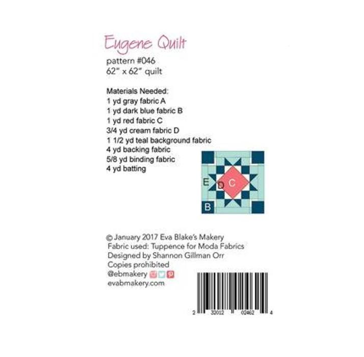 Eugene Quilt Pattern - Eva Blakes Makery