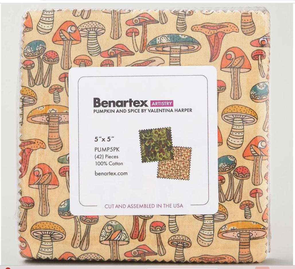 Pumpkin and Spice Charm Pack 42/pkg. - Valentina Harper - Benartex
