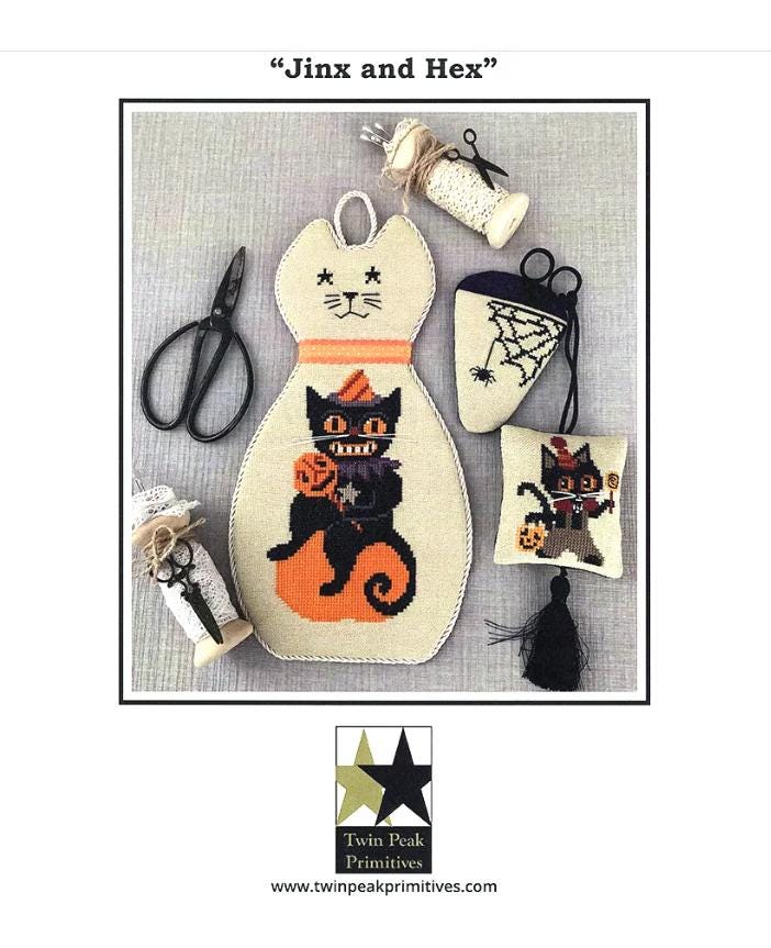 Jinx and Hex Cross Stitch Pattern - Twin Peak Primitives
