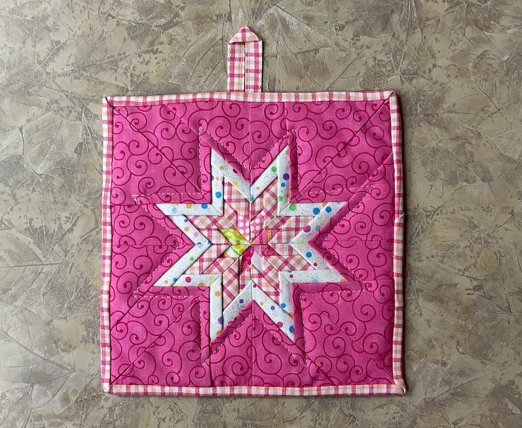 Hot Pink Folded Star Hot Pad/Trivet