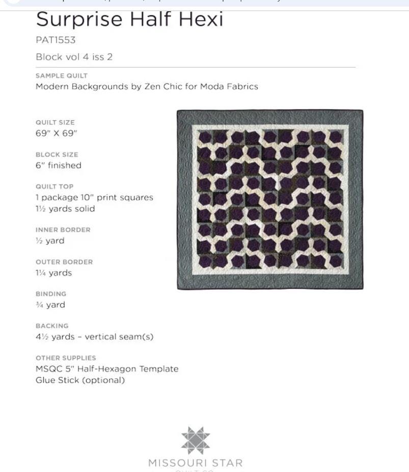 Surprise Half Hexi Quilt Pattern - Missouri Star