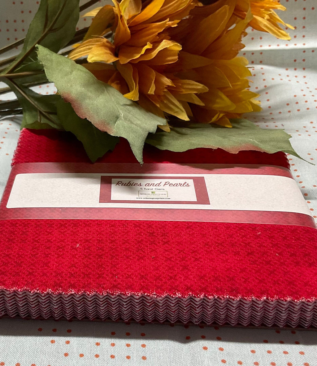 Essentials Rubies and Pearls Charm Pack -Wilmington Prints