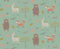 Woodland Creatures Flannel Fabric - Pine - Riley Blake Designs