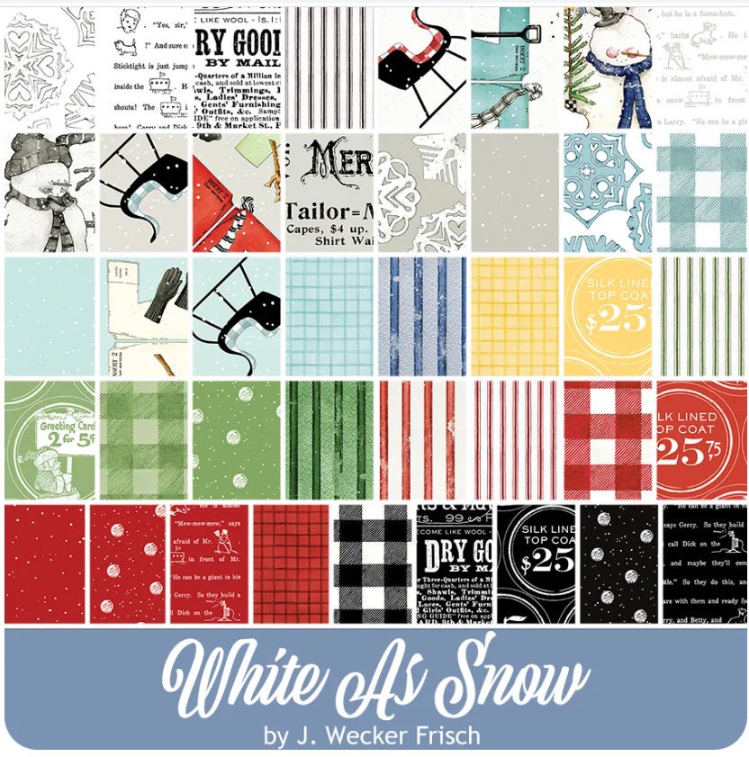 White As Snow Charm Pack - J. Wecker Frisch - Riley Blake Designs