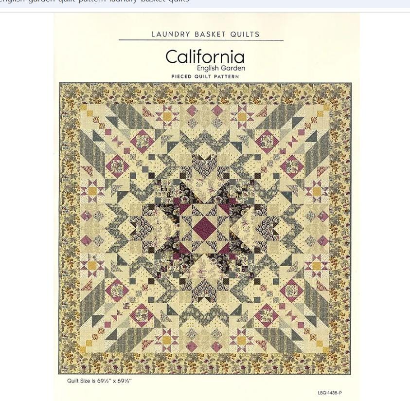 California English Garden Quilt Pattern - Laundry Basket Quilts
