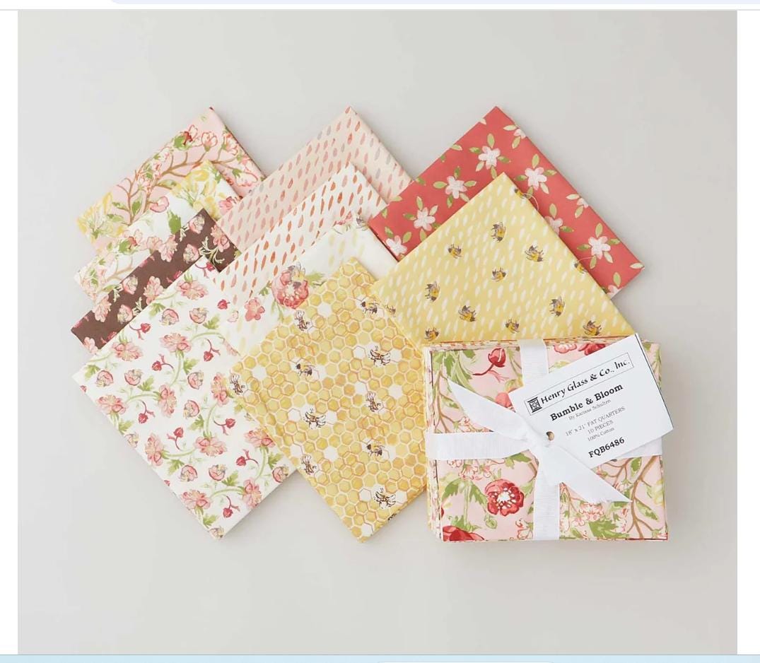 Bumble & Bees Fat Quarter Bundle 10/pkg - Henry Glass Fabrics