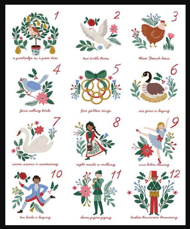 A Pear-fect Christmas Panel – Twelve Days of Christmas – Cayla Naylor for Riley Blake