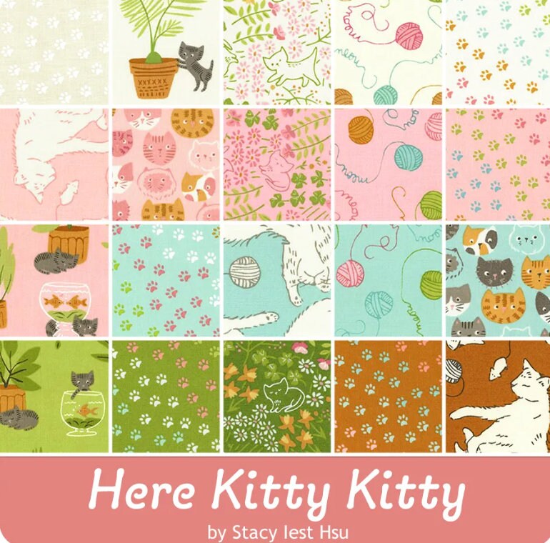 Here Kitty Kitty Charm Pack - Stacy Iest Hsu - Moda Fabrics