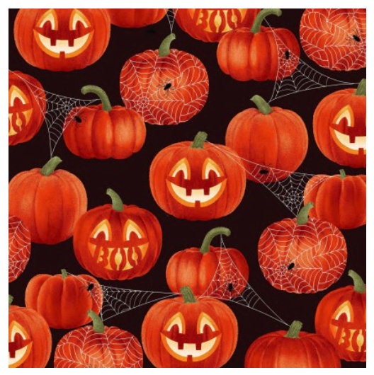 Jack-O-Lantern Glitter Halloween Yardage – Fabric Traditions