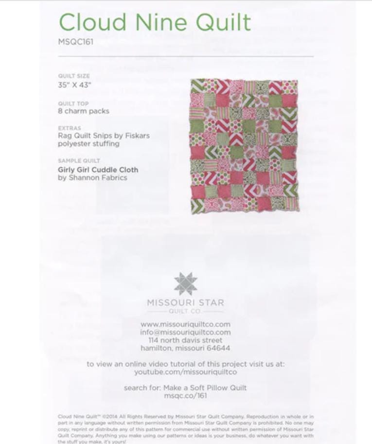 Cloud Nine Quilt Pattern  - Missouri Star