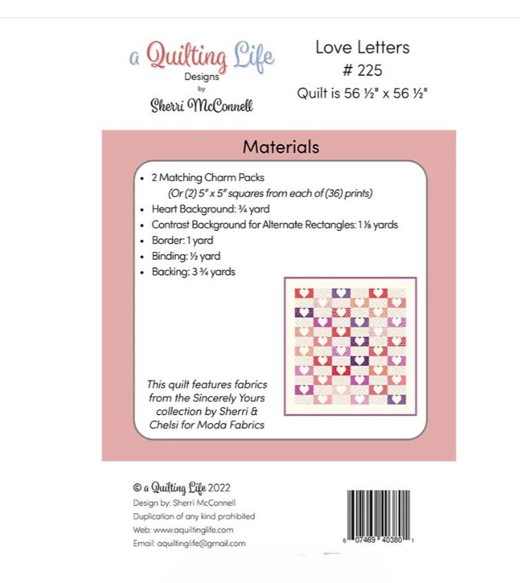 Love Letters Quilt Pattern - A Quilting Life Designs