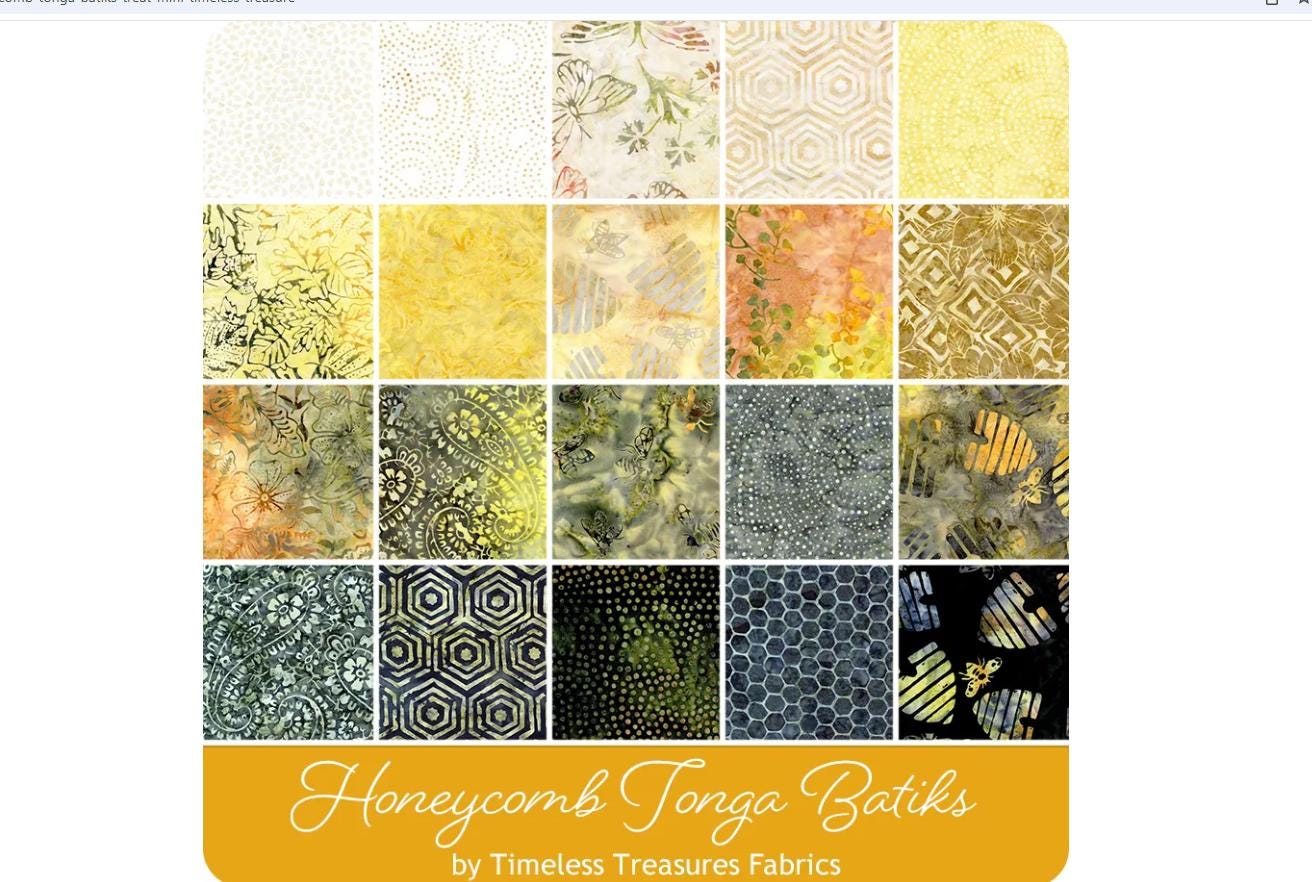Honeycomb Tonga Batiks Charm Pack - Timeless Treasures Fabrics