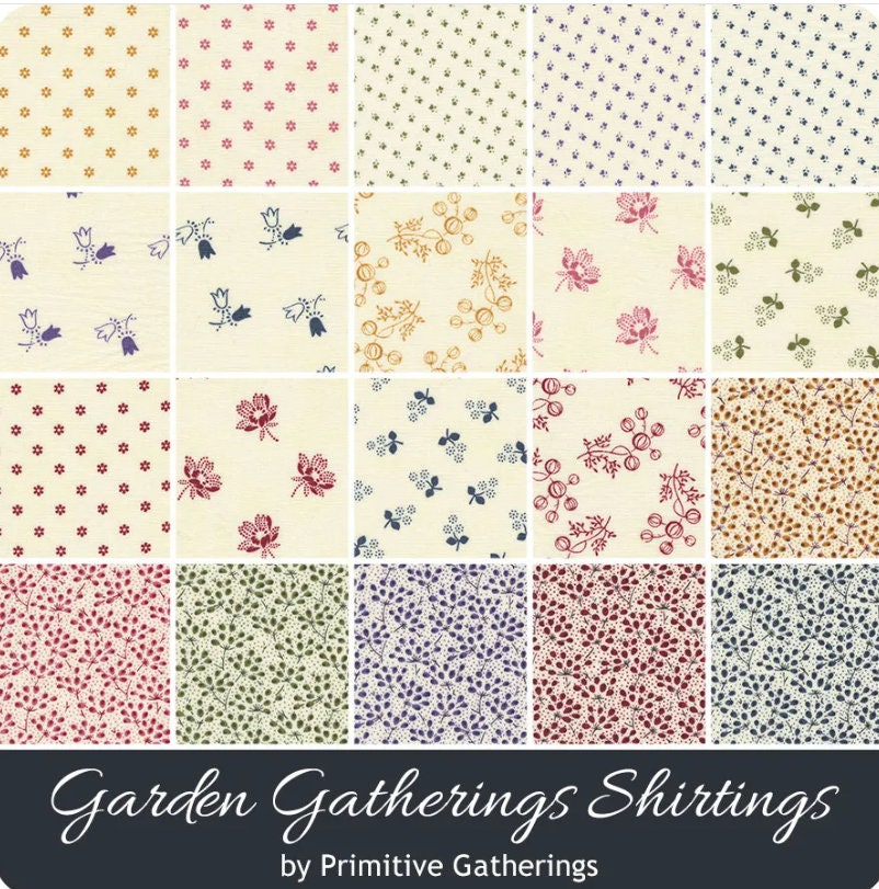 Garden Gatherings Shirtings Mini Charm - Primitive Gatherings - Moda Fabrics