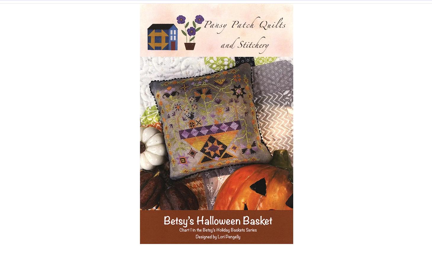 Betsy's Halloween Basket Cross Stitch Pattern - Pansy Patch Quilts and Stitchery